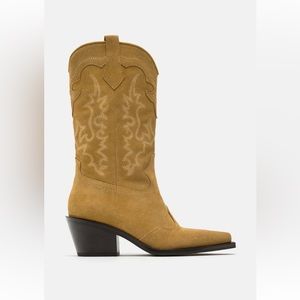Zara Suede Cowboy Boots 🤠